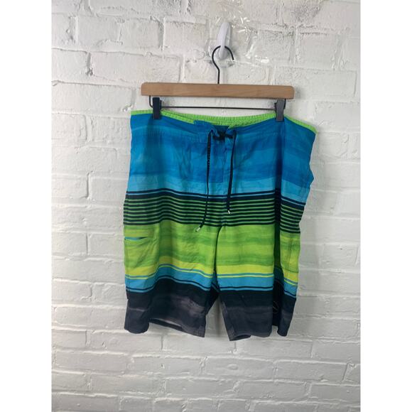 O'Neill Men's Hyperfreak Heat Stripe Boardshorts Drawstring Multicolor Size 36 - Picture 1 of 5